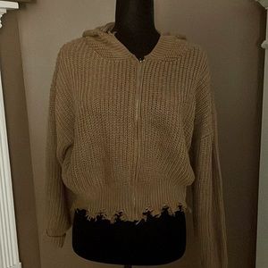 Sweater/ hooded/ full zipper